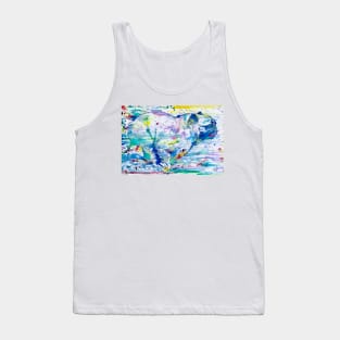 RUNNING PUG - watercolor portrait Tank Top